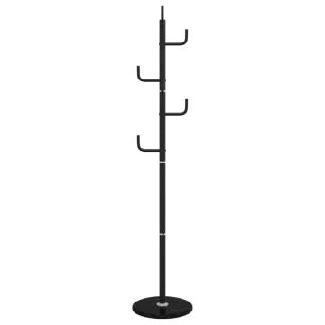 Coat Stand Black 183 cm - Sturdy Iron with Marble Base