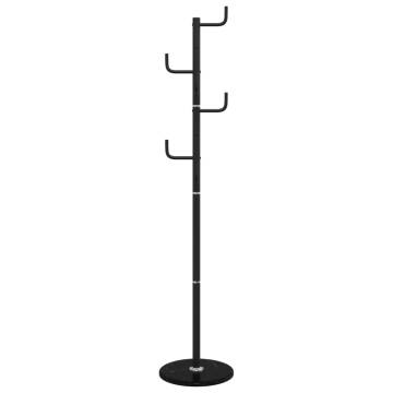 Coat Stand Black 183 cm - Sturdy Iron with Marble Base