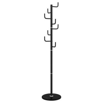 Coat Stand Black 183 cm - Sturdy Iron with Marble Base