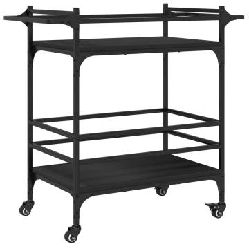 Kitchen Trolley Black 82x40x78.5 cm - Stylish Storage Solution