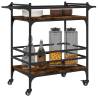 Vintage Kitchen Trolley in Smoked Oak - 82x40x78.5 cm