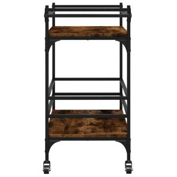 Vintage Kitchen Trolley in Smoked Oak - 82x40x78.5 cm