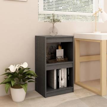 Book Cabinet Grey 40x30x71.5 cm - Solid Pinewood Storage