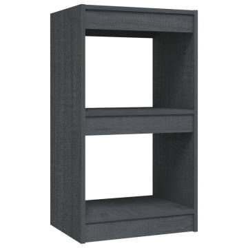 Book Cabinet Grey 40x30x71.5 cm - Solid Pinewood Storage