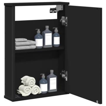 Stylish Black Bathroom Mirror Cabinet - 42x12x60 cm