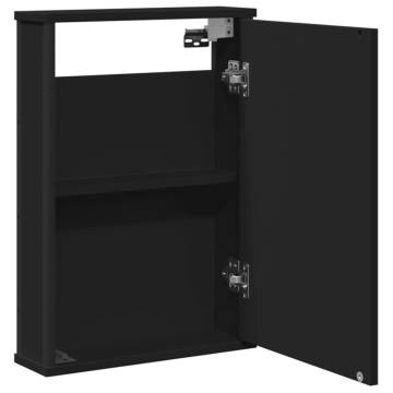 Stylish Black Bathroom Mirror Cabinet - 42x12x60 cm