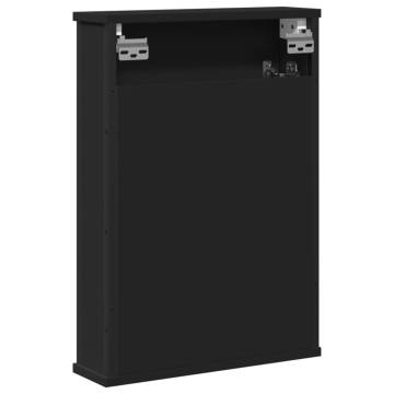 Stylish Black Bathroom Mirror Cabinet - 42x12x60 cm