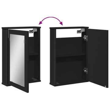 Stylish Black Bathroom Mirror Cabinet - 42x12x60 cm