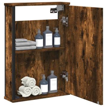 Bathroom Mirror Cabinet Smoked Oak 42x12x60 cm | Hipomarket UK