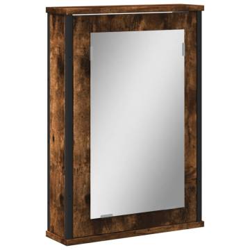 Bathroom Mirror Cabinet Smoked Oak 42x12x60 cm | Hipomarket UK