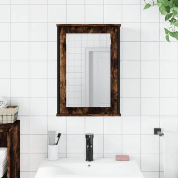 Bathroom Mirror Cabinet Smoked Oak 42x12x60 cm | Hipomarket UK