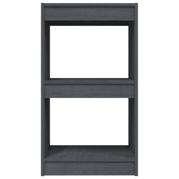 Book Cabinet Grey 40x30x71.5 cm - Solid Pinewood Storage