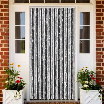 Fly Curtain Grey & Black 90x200 cm Chenille | HipoMarket