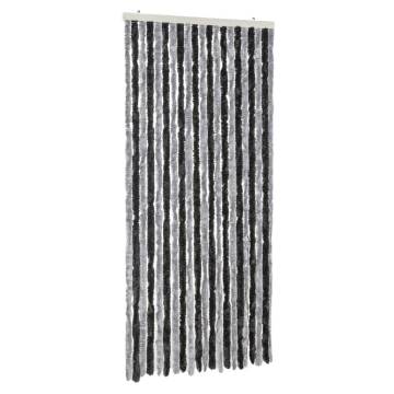 Fly Curtain Grey & Black 90x200 cm Chenille | HipoMarket