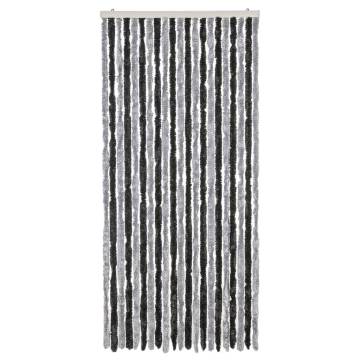 Fly Curtain Grey & Black 90x200 cm Chenille | HipoMarket