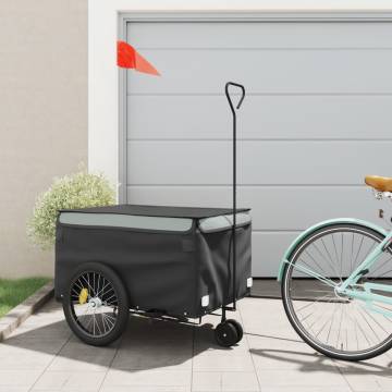 Bike Trailer Black and Grey | 45 kg Iron Cargo Hauler