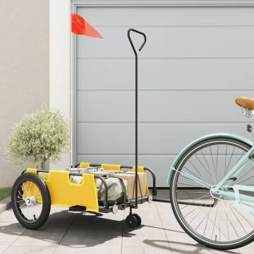 Yellow Oxford Fabric & Iron Bike Trailer - Durable & Safe