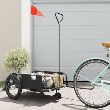 Durable Bike Trailer - Black Oxford Fabric & Iron | HipoMarket