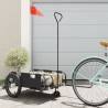 Bike Trailer Black Oxford Fabric and Iron Colour black Size 124 x 64.5 x 36 cm 