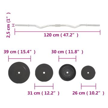 90 kg Curl Barbell with Plates - Durable & Versatile Workout