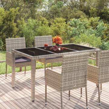 Garden Table with Glass Top Grey - Stylish Outdoor Dining