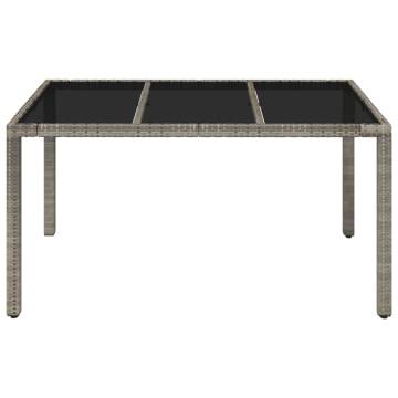 Garden Table with Glass Top Grey - Stylish Outdoor Dining