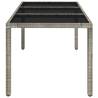 Garden Table with Glass Top Grey - Stylish Outdoor Dining