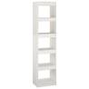 White Book Cabinet & Room Divider | Solid Pinewood 40x30x167.5 cm