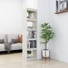 White Book Cabinet & Room Divider | Solid Pinewood 40x30x167.5 cm