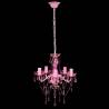 Crystal Light 5 Bulbs Pink - Elegant Ceiling Chandelier