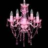 Crystal Light 5 Bulbs Pink - Elegant Ceiling Chandelier