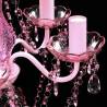 Crystal Light 5 Bulbs Pink - Elegant Ceiling Chandelier