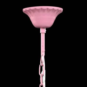 Crystal Light 5 Bulbs Pink - Elegant Ceiling Chandelier