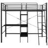 Black Metal Bunk Bed with Table Frame - 90x200 cm | HipoMarket