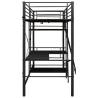 Black Metal Bunk Bed with Table Frame - 90x200 cm | HipoMarket