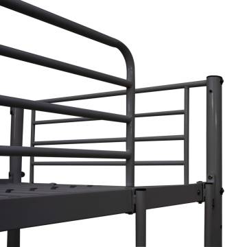 Black Metal Bunk Bed with Table Frame - 90x200 cm | HipoMarket