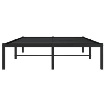 Black Metal Bed Frame 120x190 cm Small Double - Hipo Market