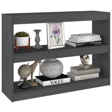 Stylish Grey Book Cabinet Room Divider - 100x30 cm Pinewood