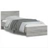 Bed Frame with Headboard and LED Lights Grey Sonoma 75x190 cm Small Single Colour grey sonoma Size 75 x 190 cm 