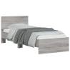 Bed Frame with LED Lights Grey Sonoma 75x190 cm - Small Single