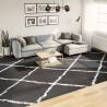 Shaggy Rug High Pile Modern Black and Cream 300x400 cm Colour black and cream Size 300 x 400 cm 