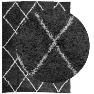 Shaggy Rug High Pile Modern Black & Cream 300x400 cm - Hipomarket