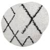 Shaggy Rug High Pile Modern Cream & Black Ø 100 cm | HipoMarket