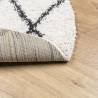 Shaggy Rug High Pile Modern Cream & Black Ø 100 cm | HipoMarket