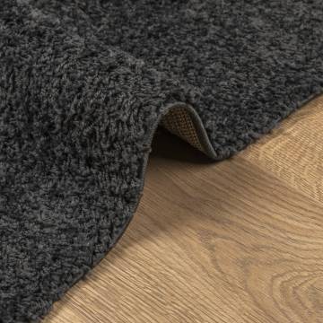 Shaggy Rug High Pile 200x200 cm - Modern Anthracite Design