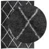 Shaggy Rug High Pile Black & Cream 140x200 cm | HipoMarket