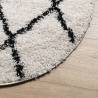 Shaggy Rug Ø 280 cm - Modern Cream and Black High Pile