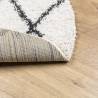 Shaggy Rug Ø 280 cm - Modern Cream and Black High Pile