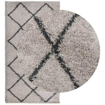 Shaggy Rug High Pile - Modern Beige & Anthracite 80x150 cm