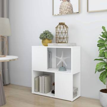 Stylish White Book Cabinet - 60x24x63 cm Engineered Wood